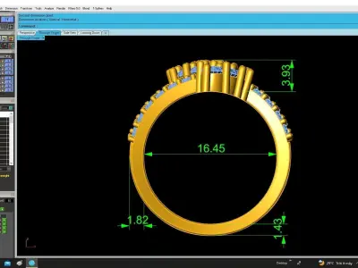 Modern Zigzag Diamond Multi Band Ring 3D Model 4807 3D print model
