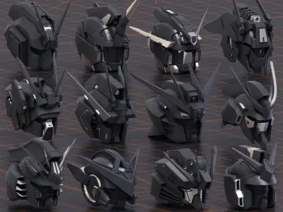  Gundam head models    head 3D model