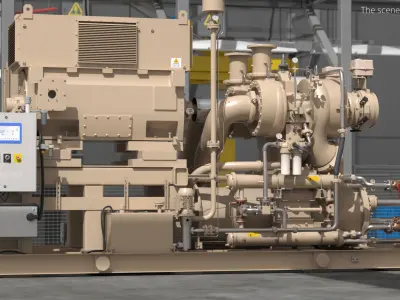  Industrial Air Compressor Skid Unit 