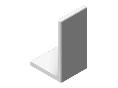 Concrete L Block Retaining Wall Height 200 cm Length 99 cm L-Sha 3D model