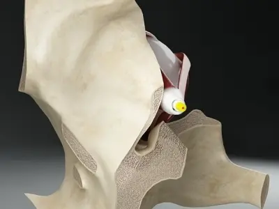 Anatomy eye with skull cut-section 3D model