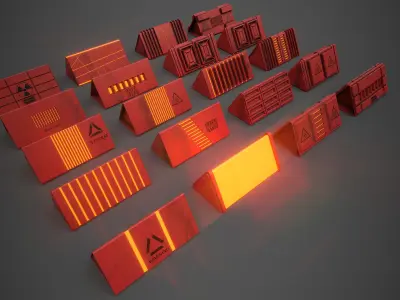 Sci-Fi Triangle Box Plastic Low-poly 3D model