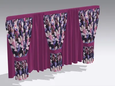 Curtain Low-poly 3D model