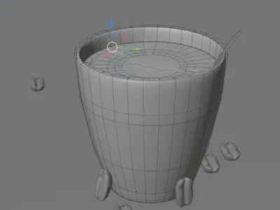 A cup of coffee  Low-poly 3D model