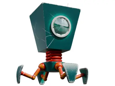 Low robot Low-poly 3D model