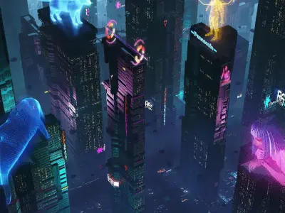 Sci-Fi Cyberpunk Futuristic City Skyscraper Building Cityscape  3D model