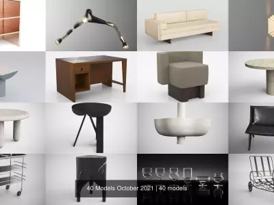 40 Models October 2021 3D Model Pack