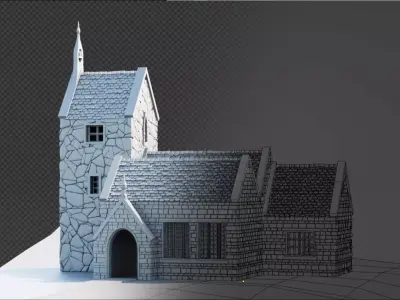 Old church HO scale for resin 3D printing 3D print model
