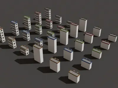 Cartoon Building Low Poly Building J 30 Variant Low-poly 3D model