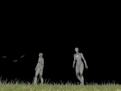 Grassy Alien Meadow  Low-poly 3D model