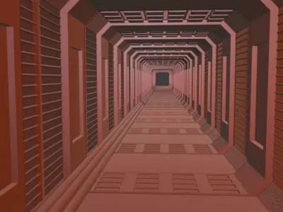 scifi tunnel Low-poly 3D model