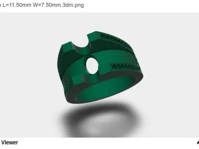 Men Ring With Diamond Cut Center 3D print model