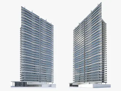 Apartment Building 03  Low-poly 3D model