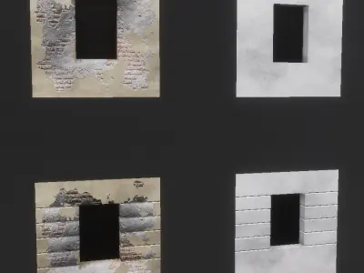 Environment Walls Windows Game Assets Low-poly 3D model