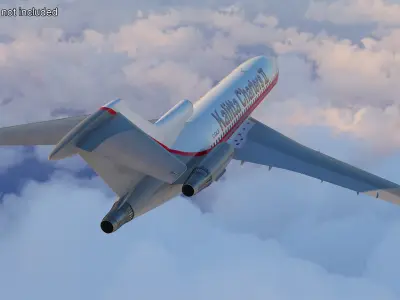  Kalitta Charters Boeing 727 Rigged for Cinema 4D 
