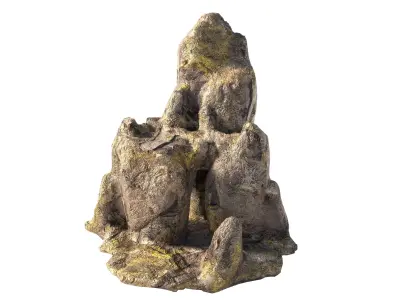 jungle moss cliff rock  Low-poly 3D model