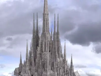 Dark Art Deco architecture 3D 3D model