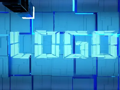 Technological Tunnel Shuttle Logo Product Display 3D model