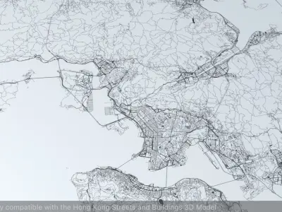 Hong Kong Road Network and Streets 3D model
