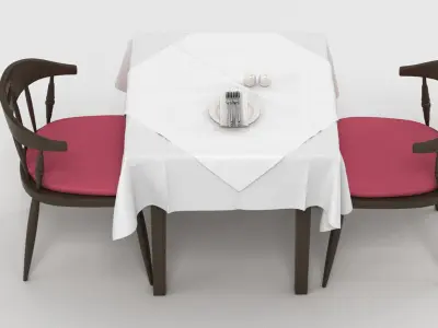 Restaurant Dining Place Setting Set 3D model