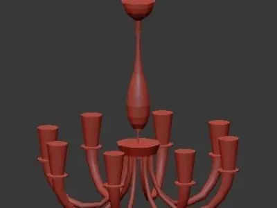 Untitled modern chandelier with glass shades 3D model