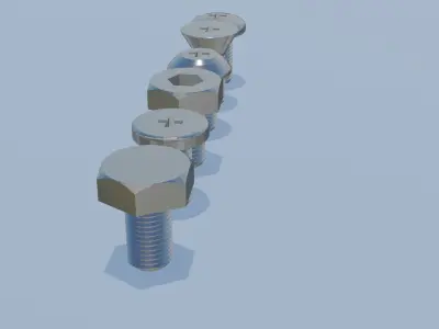 Bolts nut and Free 3D print model