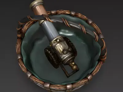 Realistic Steampunk Easter Cannon 3D Model 3D Model Low-poly 3D model