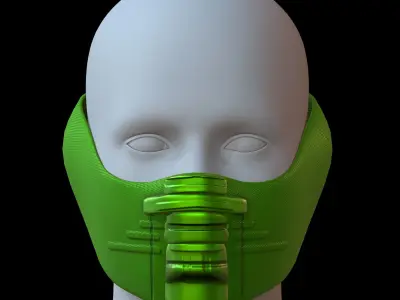 Gas mask helmet 3d model scifi Low-poly  Low-poly 3D model