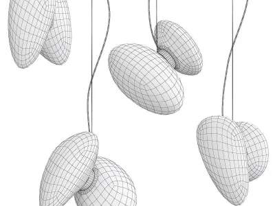 LINDIS pendant lamp balls hanging from ceiling Low-poly 3D model