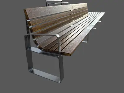 Street Bench set 3d model 3D model