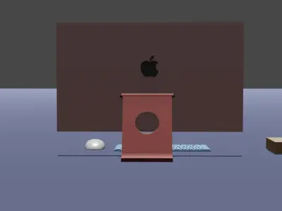 Apple iMac 2021- Red White Free 3D model