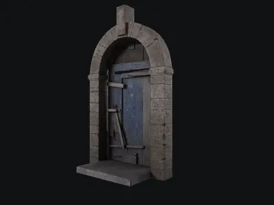 Door Ruined Low-poly 3D model