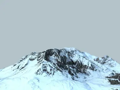 Snowy Montain Low-poly 3D model