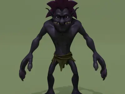 Cartoon Troll Purple 3D model