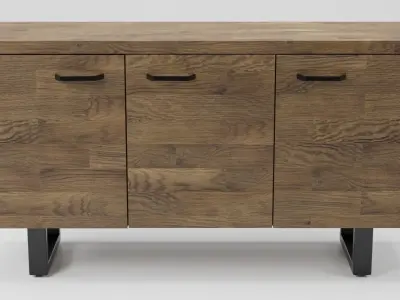 TIMBER 3 Door Sideboard Dark Wood 3D model