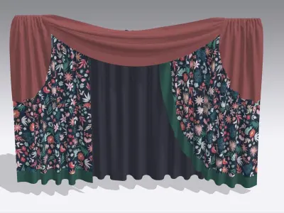 Curtain Low-poly 3D model