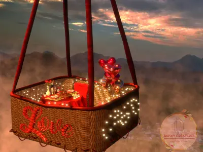 Hot Air Balloon Date 3D model
