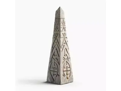 Ancient Fantasy Stone Obelisk for 3D print 3D model