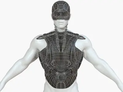 Mecha Cyberpunk Robot Armor Low-poly 3D model