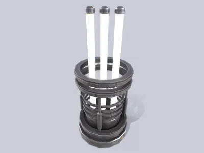 Sci fi lamp Low-poly 3D model