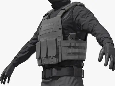  SWAT Operator in Tactical Vest Black 