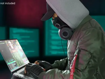  Hacker Streetwear Character Sitting Pose 