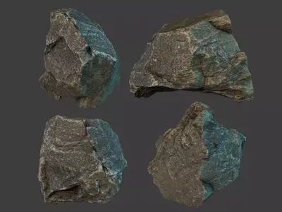Boulder rock Low-poly 3D model