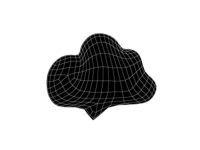 Speech Balloon v22 006 Low-poly 3D model