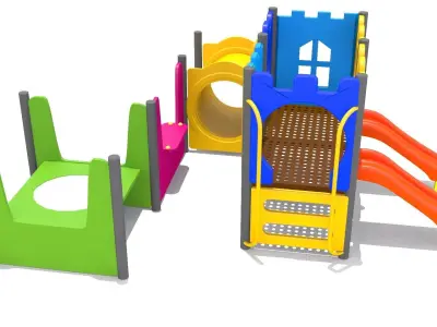 Mini Playground Low-poly 3D model
