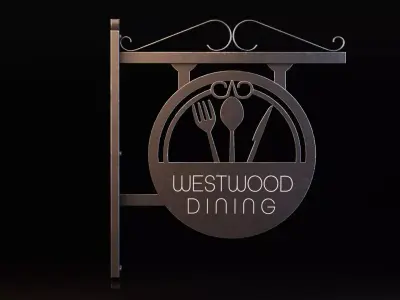 Restaurant Signboard Low-poly 3D model