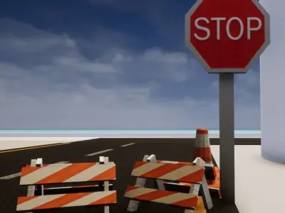 City blockade  Free low-poly 3D model