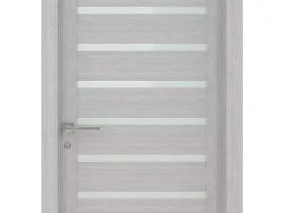 Door-085 wooden door with glass panel 3D model