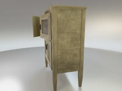 Worn farmhouse Cabinet Dresser Low-poly 3D model