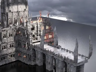Epic Bridge to Medieval Fortress Dark Ages 3D model